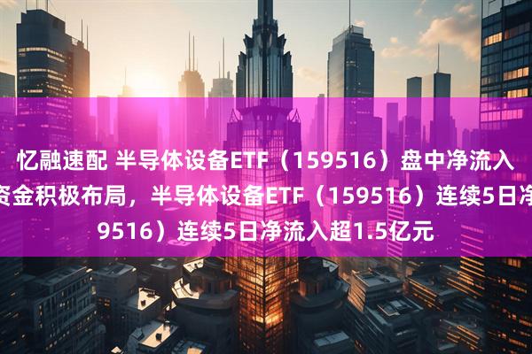 忆融速配 半导体设备ETF（159516）盘中净流入超3000万份！资金积极布局，半导体设备ETF（159516）连续5日净流入超1.5亿元